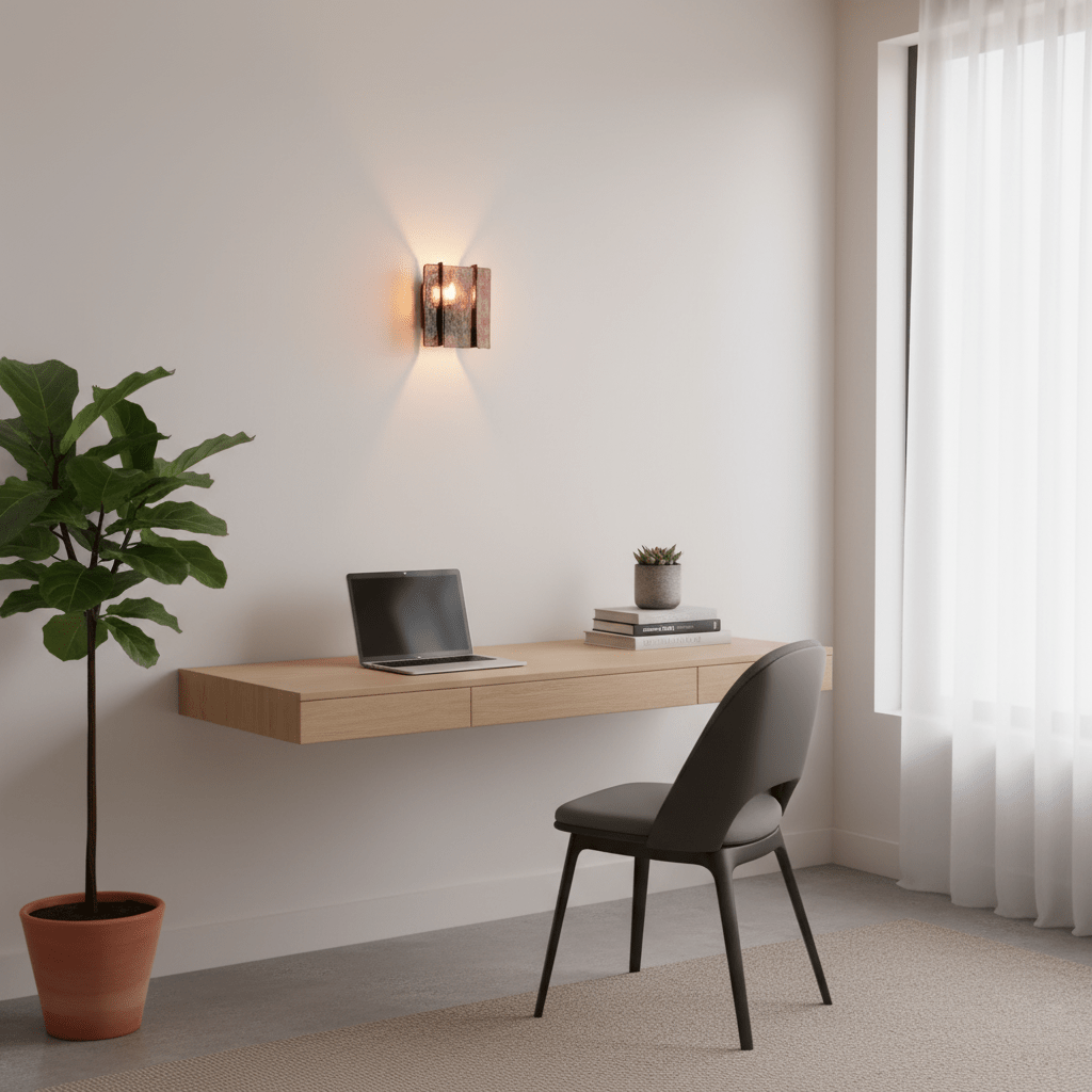 Modern LED Wall Light, Gold & Wine Red