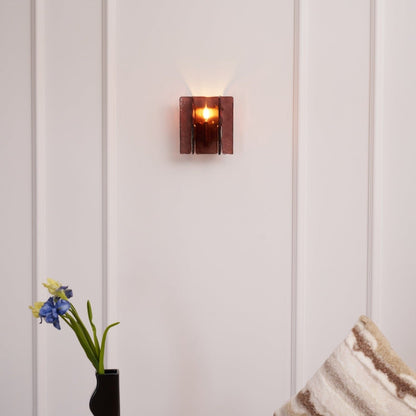 Modern LED Wall Light, Gold & Wine Red