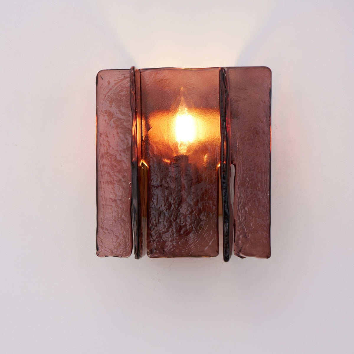 Modern LED Wall Light, Gold & Wine Red