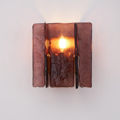 Modern LED Wall Light, Gold & Wine Red