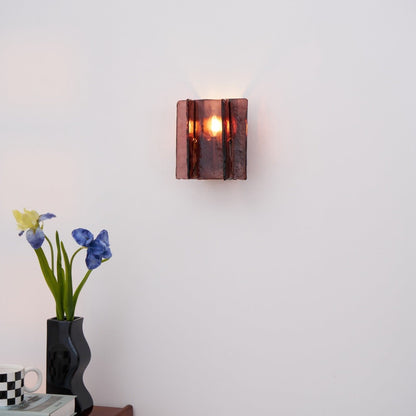 Modern LED Wall Light, Gold & Wine Red