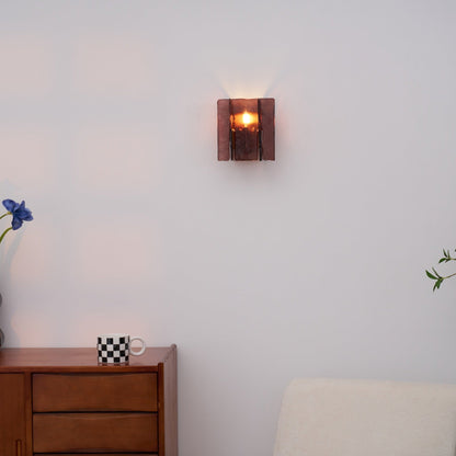 Modern LED Wall Light, Gold & Wine Red