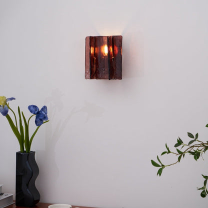 Modern LED Wall Light, Gold & Wine Red