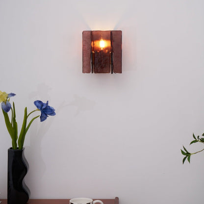Modern LED Wall Light, Gold & Wine Red