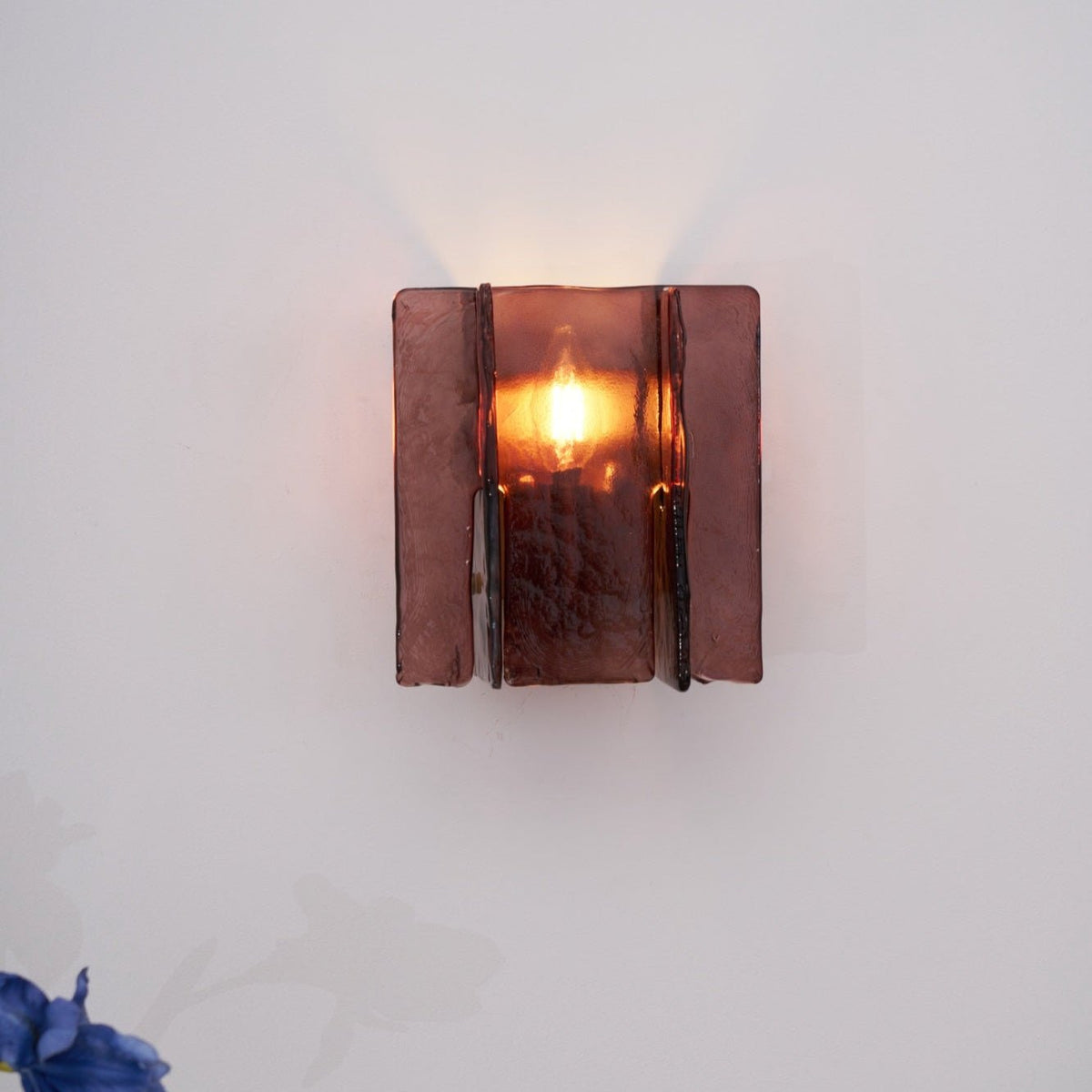 Modern LED Wall Light, Gold & Wine Red