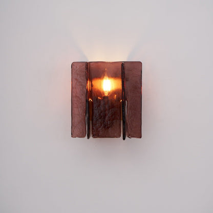Modern LED Wall Light, Gold & Wine Red