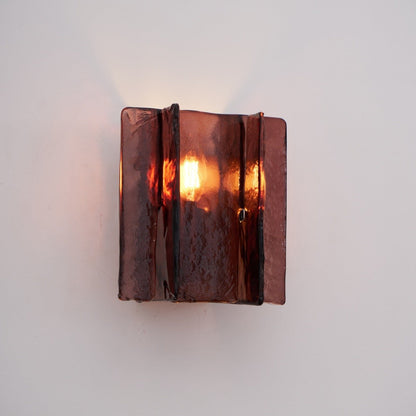 Modern LED Wall Light, Gold & Wine Red
