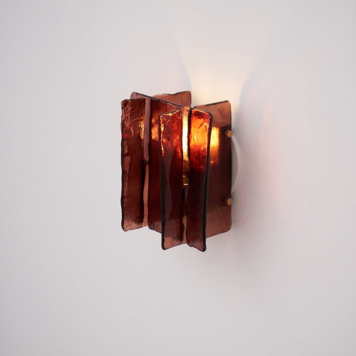 Modern LED Wall Light, Gold & Wine Red