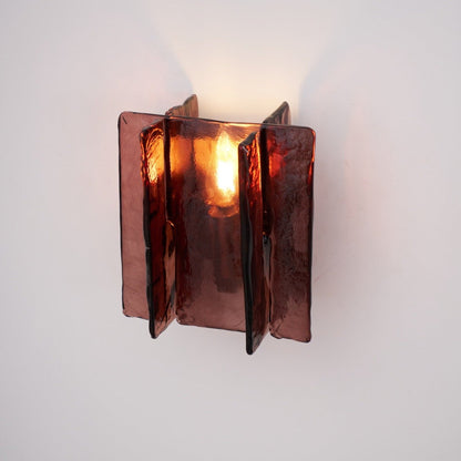 Modern LED Wall Light, Gold & Wine Red