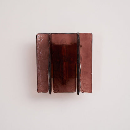 Modern LED Wall Light, Gold & Wine Red