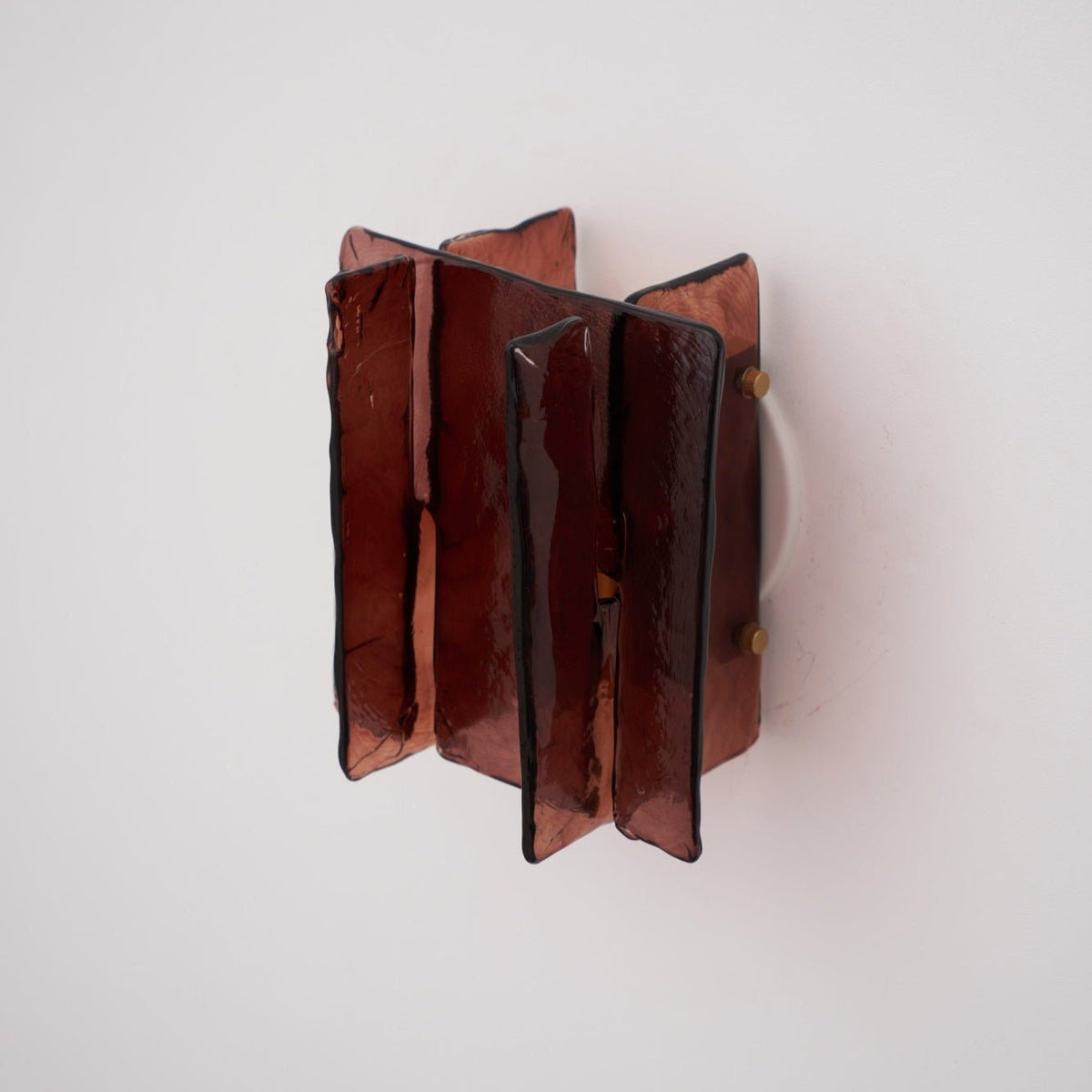 Modern LED Wall Light, Gold & Wine Red