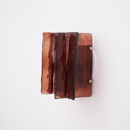 Modern LED Wall Light, Gold & Wine Red