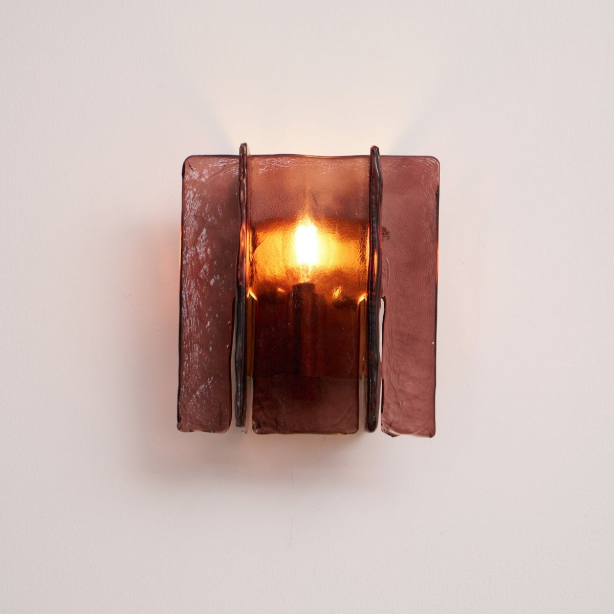 Modern LED Wall Light, Gold & Wine Red — front view