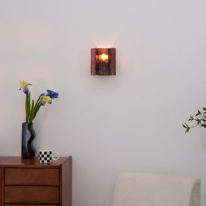 Modern LED Wall Light, Gold & Wine Red