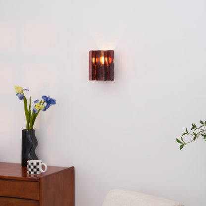 Modern LED Wall Light, Gold & Wine Red