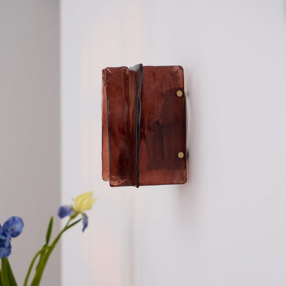 Modern LED Wall Light, Gold & Wine Red