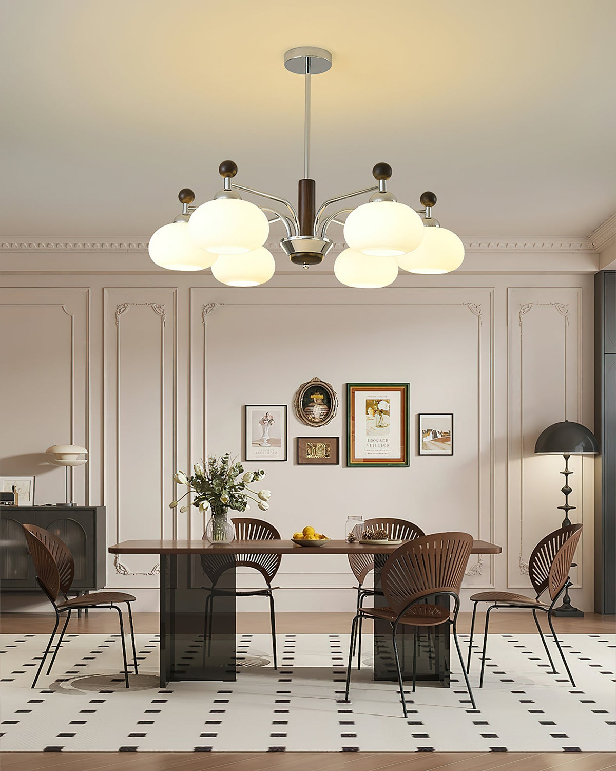 Modern Chandelier with Adjustable Height and LED