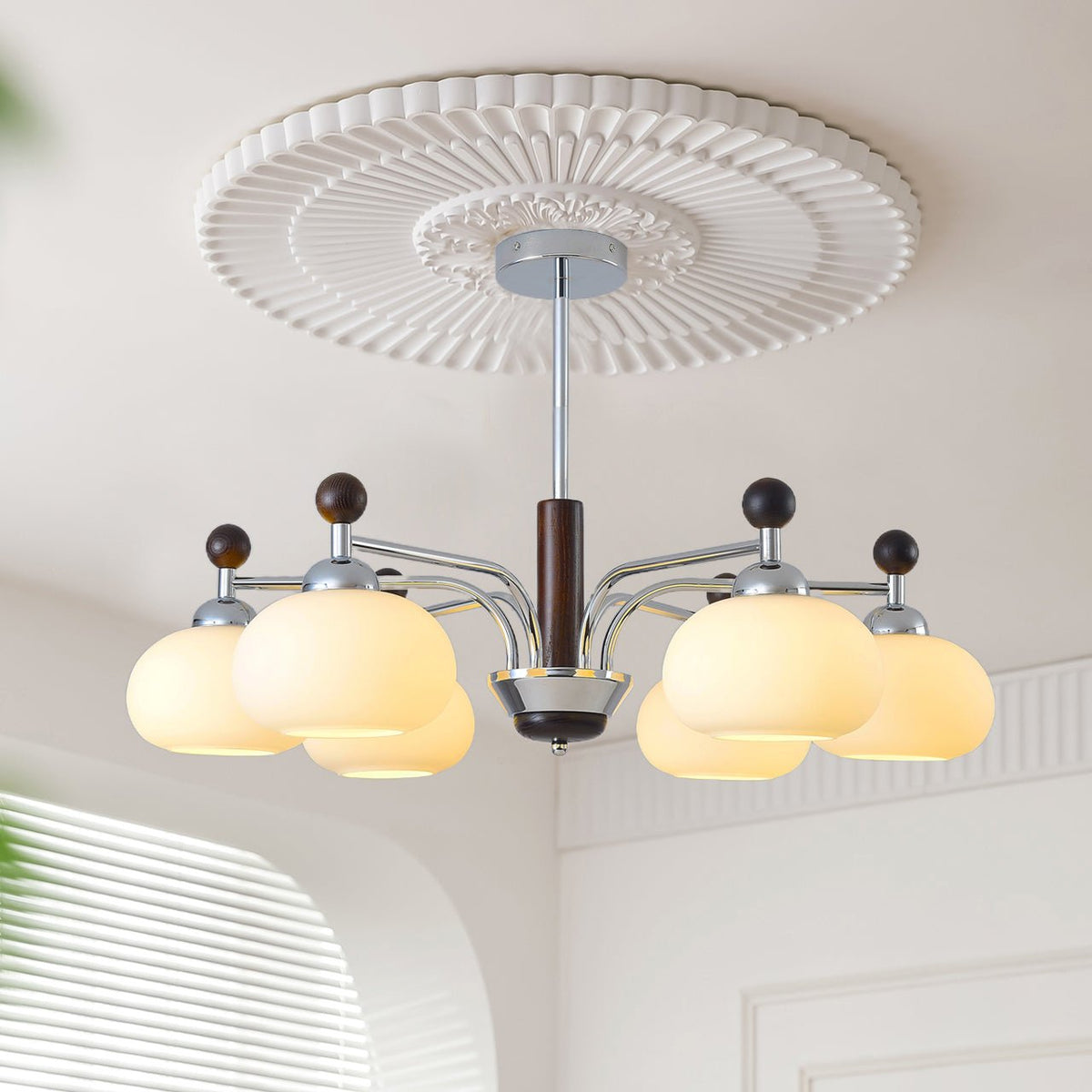 Modern Chandelier with Adjustable Height and LED — alternate angle