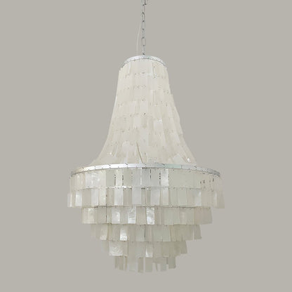 Boho Shell Tiered Chandelier, Coastal Decor