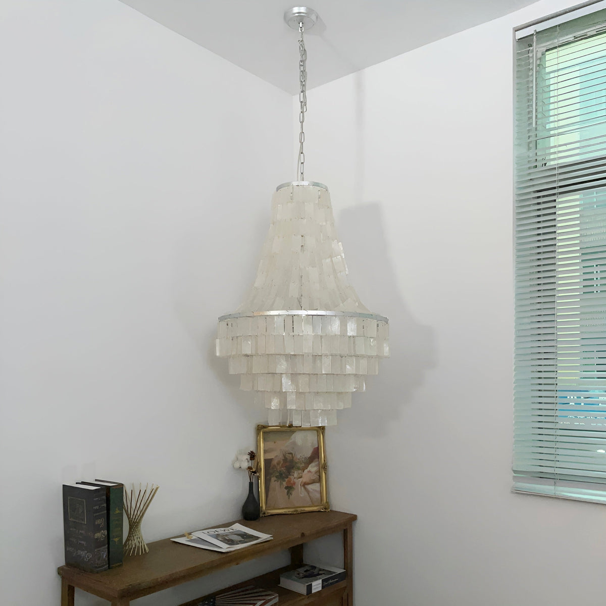 Boho Shell Tiered Chandelier, Coastal Decor