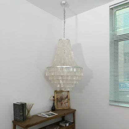 Boho Shell Tiered Chandelier, Coastal Decor