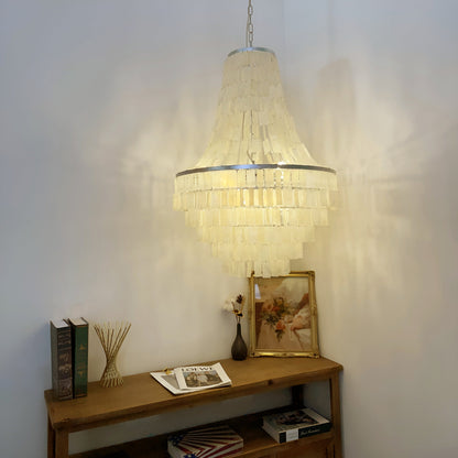 Boho Shell Tiered Chandelier, Coastal Decor