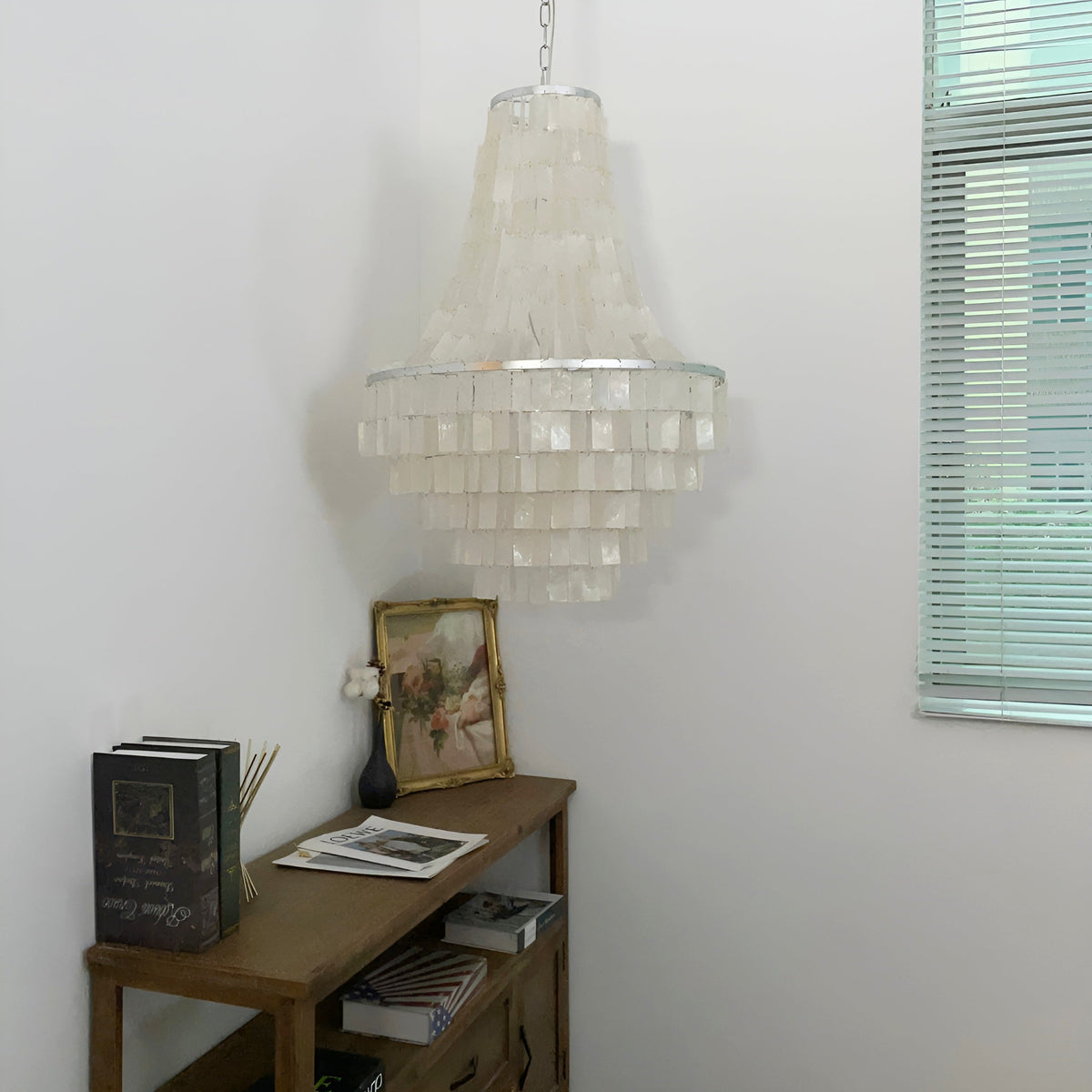 Boho Shell Tiered Chandelier, Coastal Decor