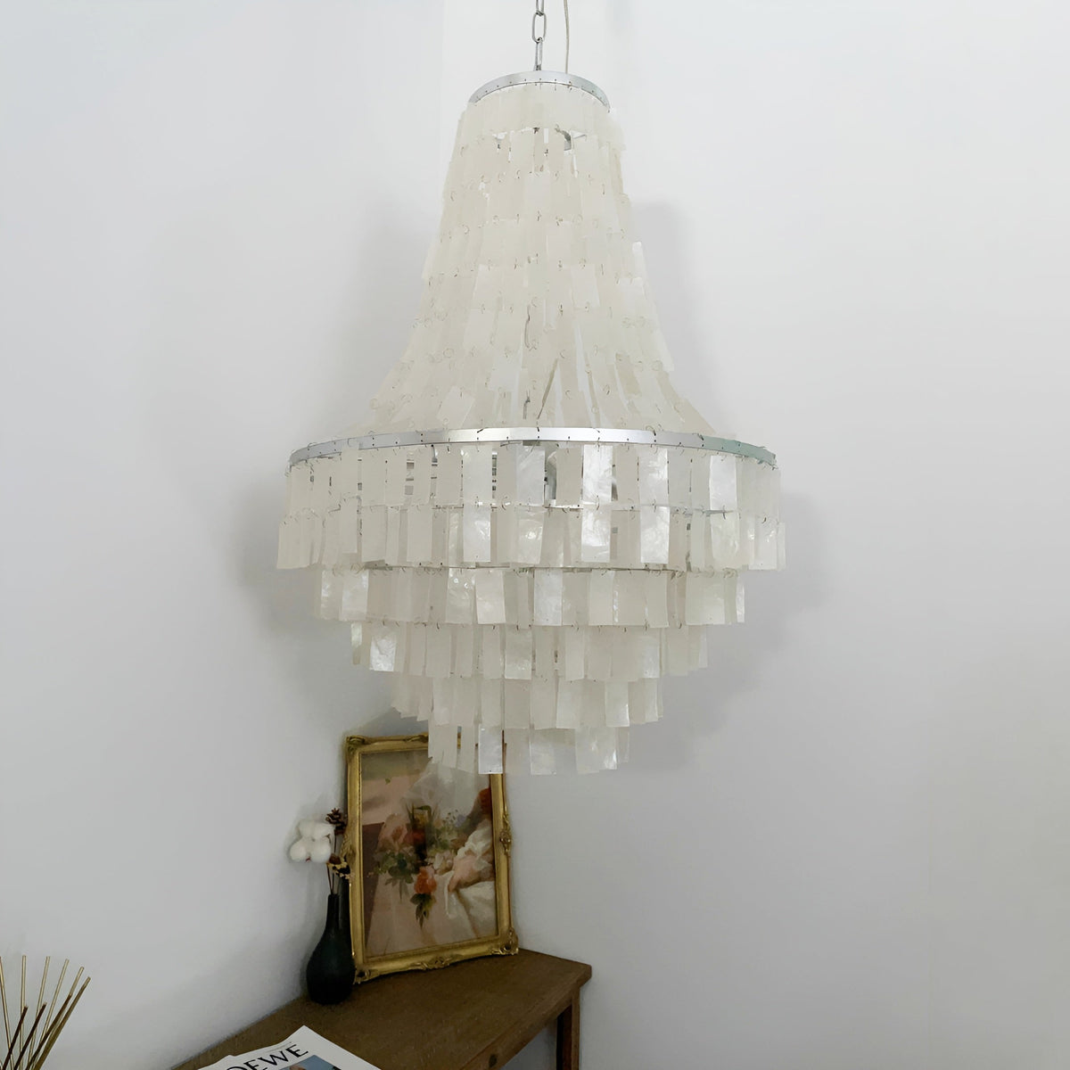Boho Shell Tiered Chandelier, Coastal Decor