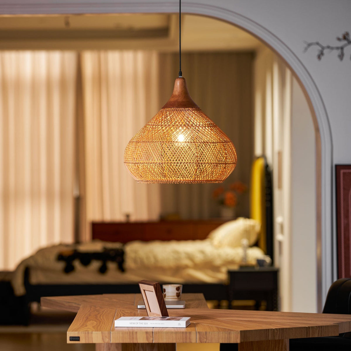 Braided Rattan Pendant Lamp Position 10
