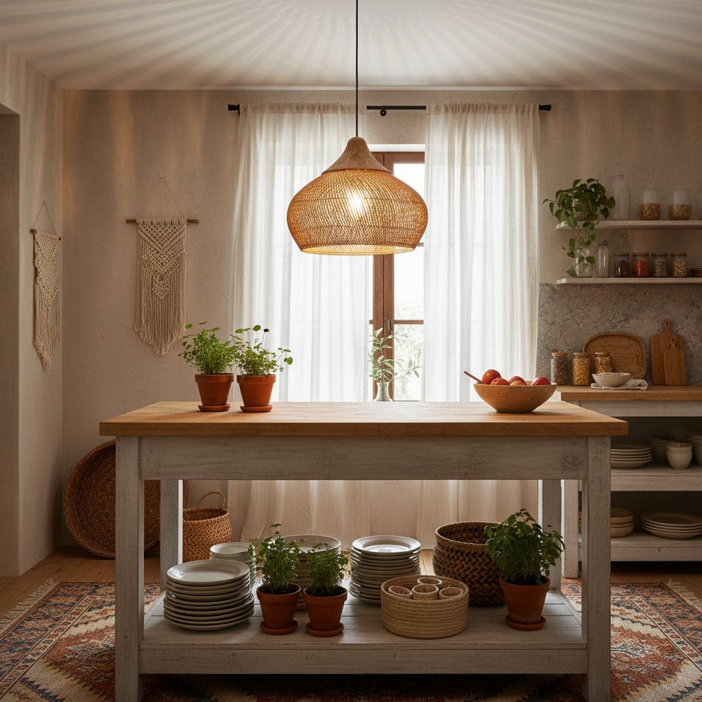 Braided Rattan Pendant Lamp Position 11