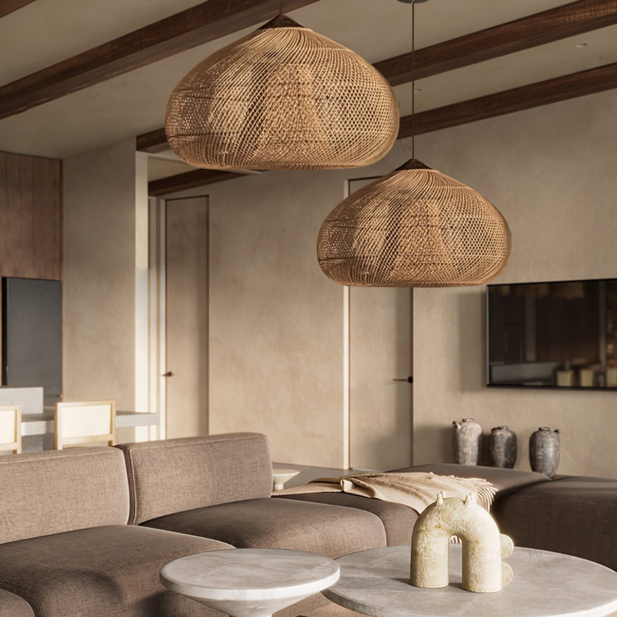 Braided Rattan Pendant Lamp Position 25