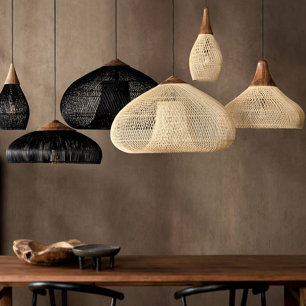 Braided Rattan Pendant Lamp Position 8
