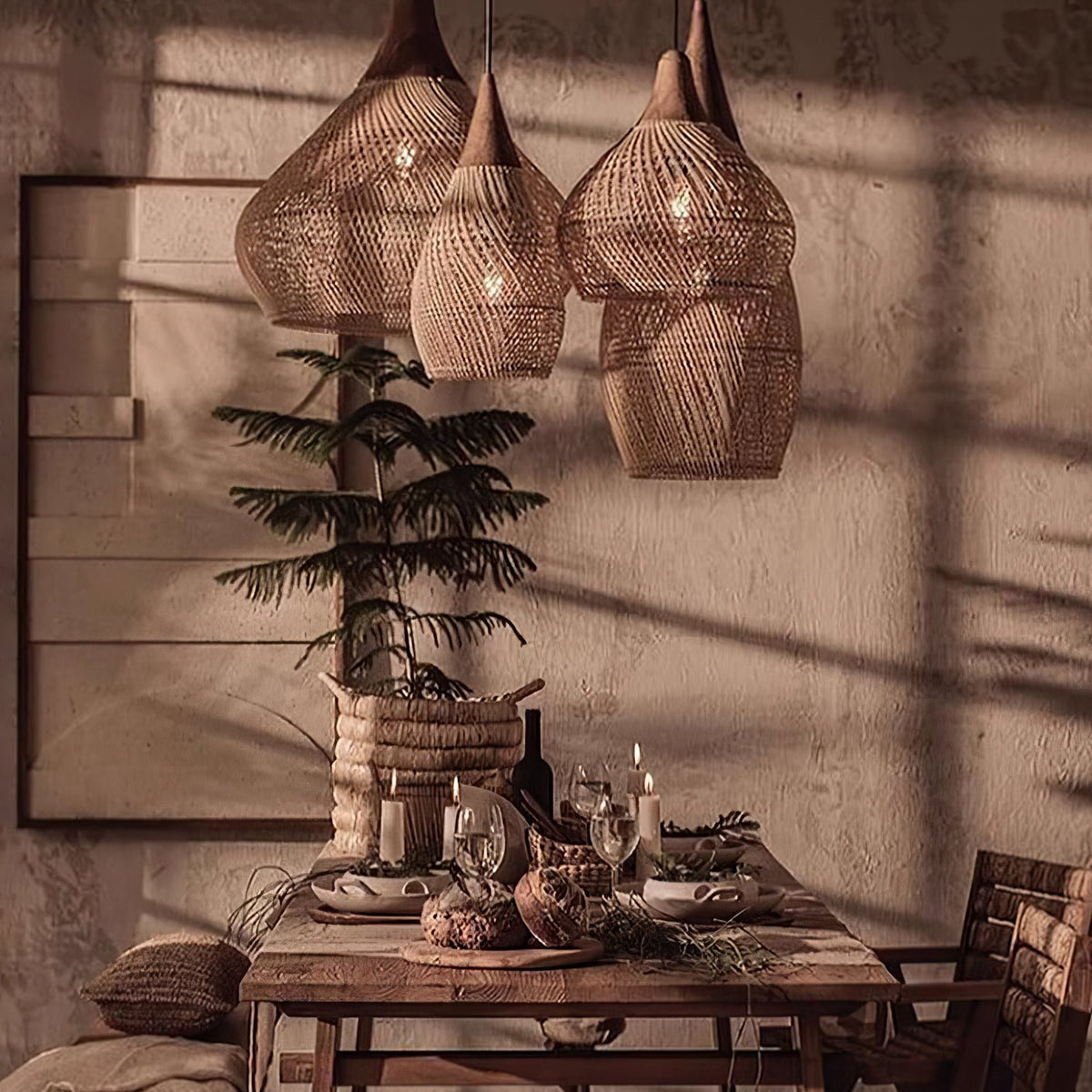 Braided Rattan Pendant Lamp Position 26