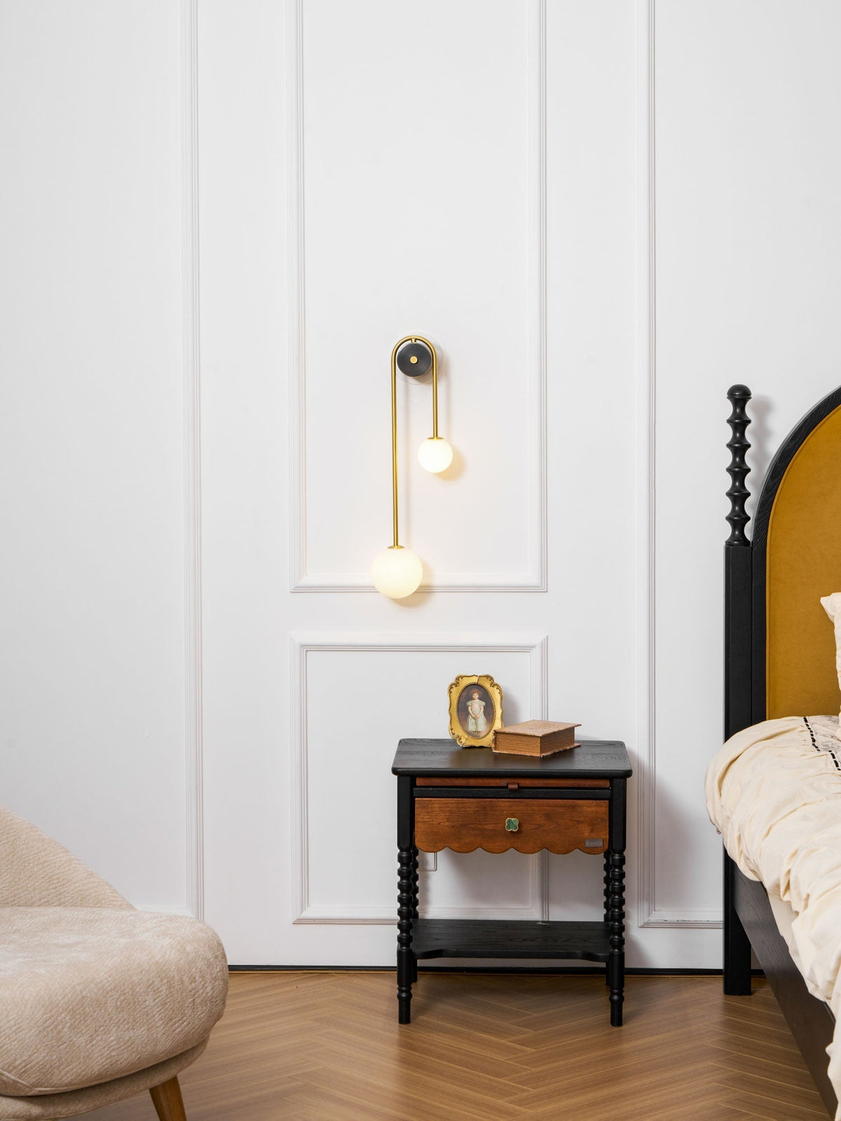 Brass Arc Wall Light, Energy-Efficient LED