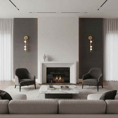Brass Glass Tube Wall Lamp with Adjustable Lighting