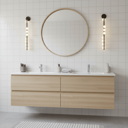 Brass Glass Tube Wall Lamp with Adjustable Lighting