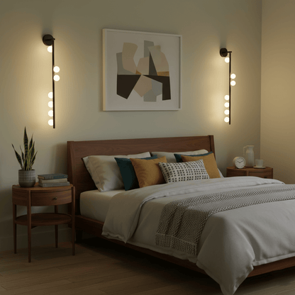 Brass Glass Tube Wall Lamp with Adjustable Lighting