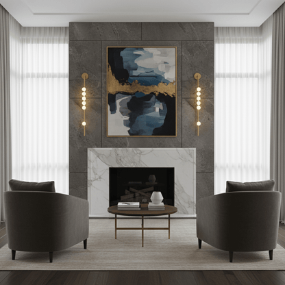Brass Glass Tube Wall Lamp with Adjustable Lighting