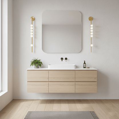 Brass Glass Tube Wall Lamp with Adjustable Lighting