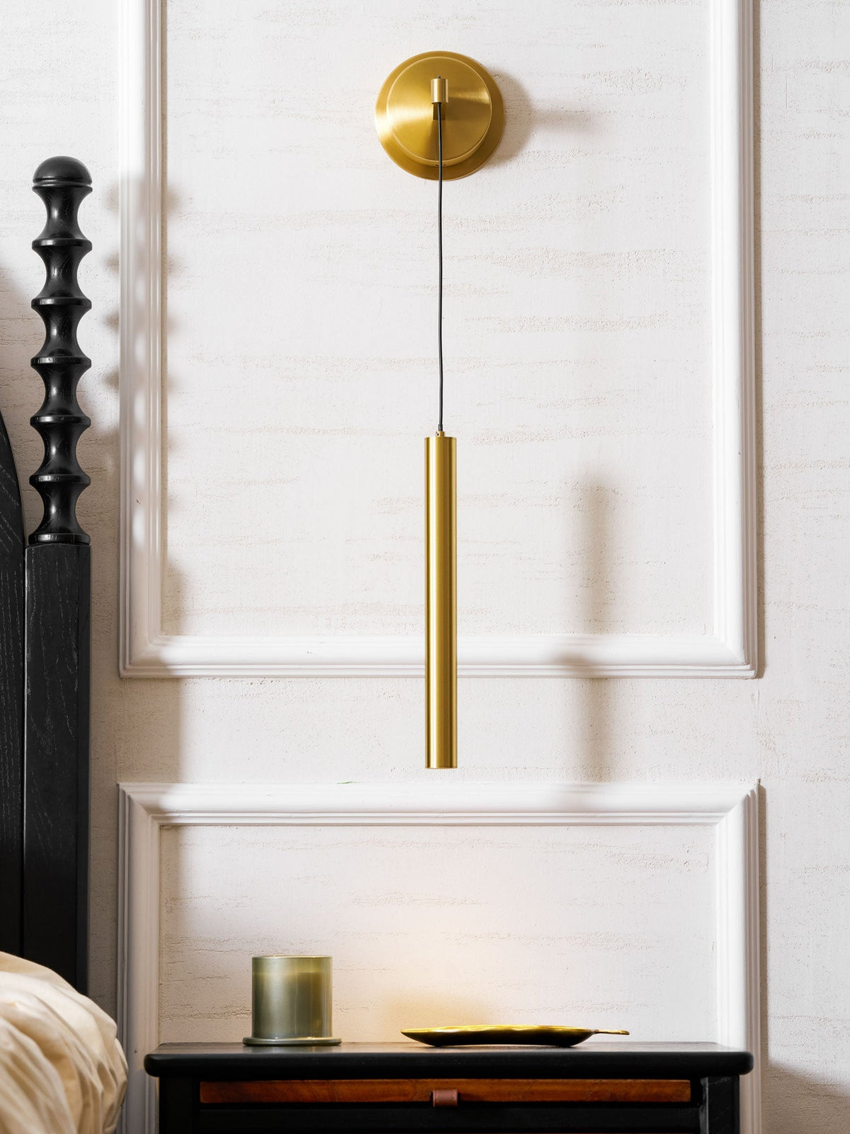 Brass Line Wall Light, Energy-Efficient LED — front view