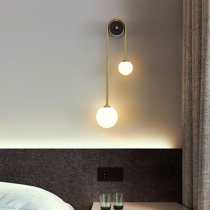 Brass Arc Wall Light, Energy-Efficient LED — front view