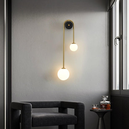 Brass Arc Wall Light, Energy-Efficient LED — lifestyle view