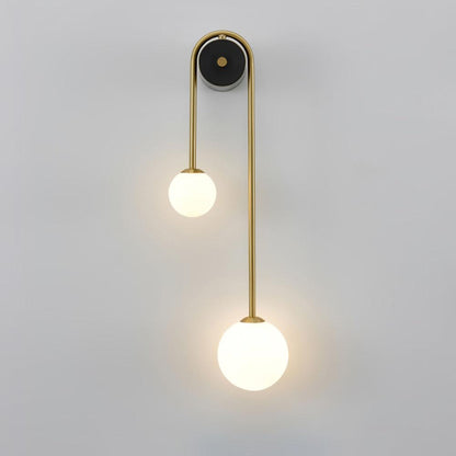 Brass Arc Wall Light, Energy-Efficient LED — side view