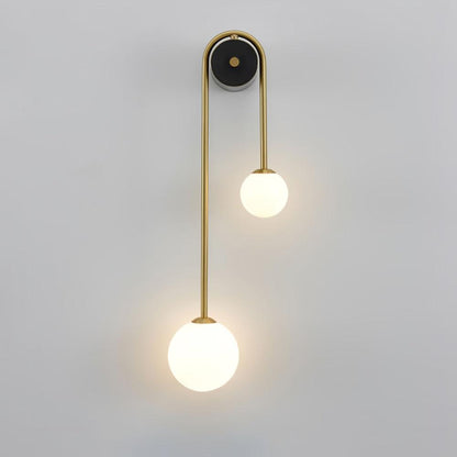 Brass Arc Wall Light, Energy-Efficient LED — front view