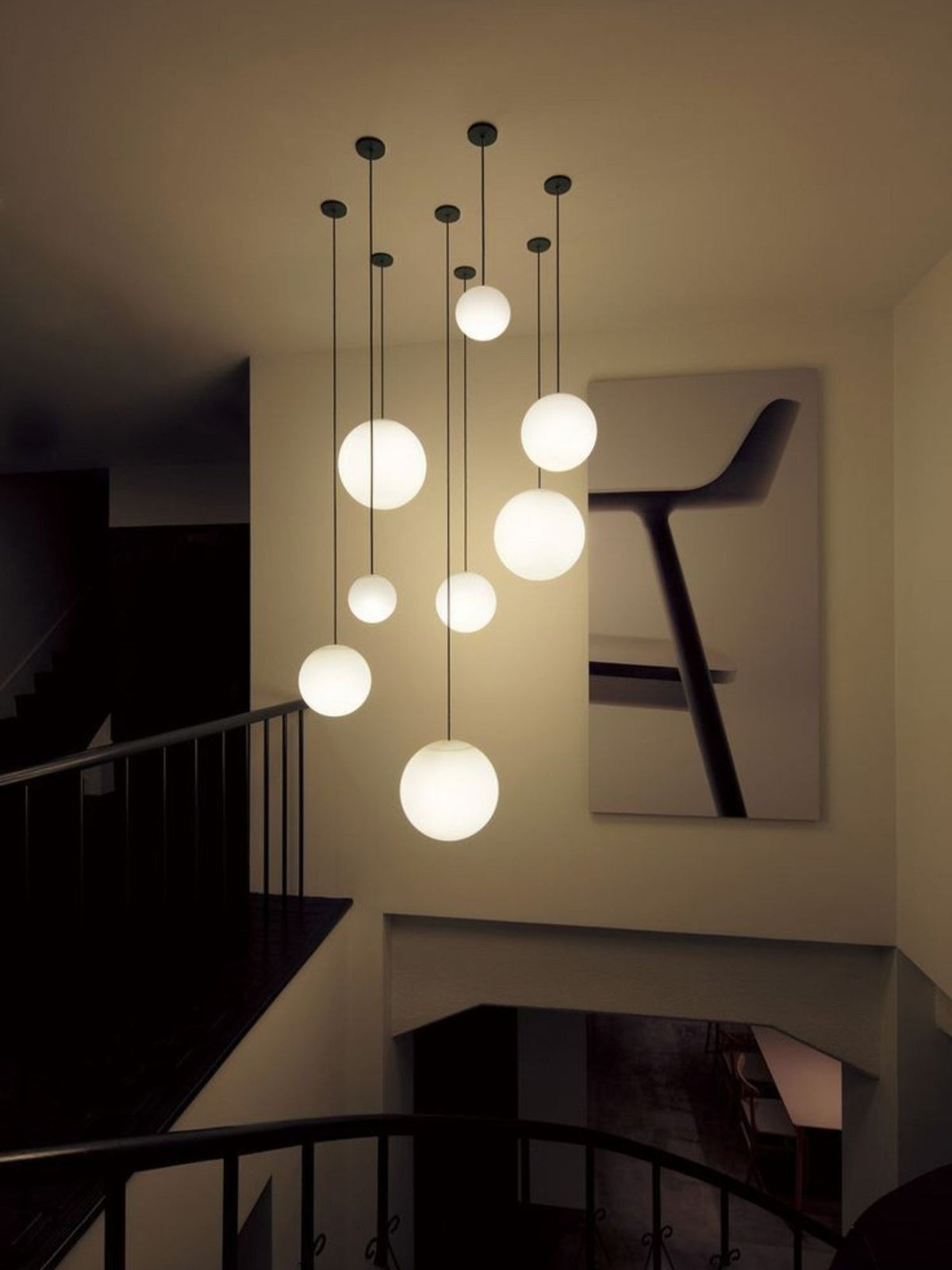 Vintage Brass Pendant Lamp with Adjustable Length — lifestyle view