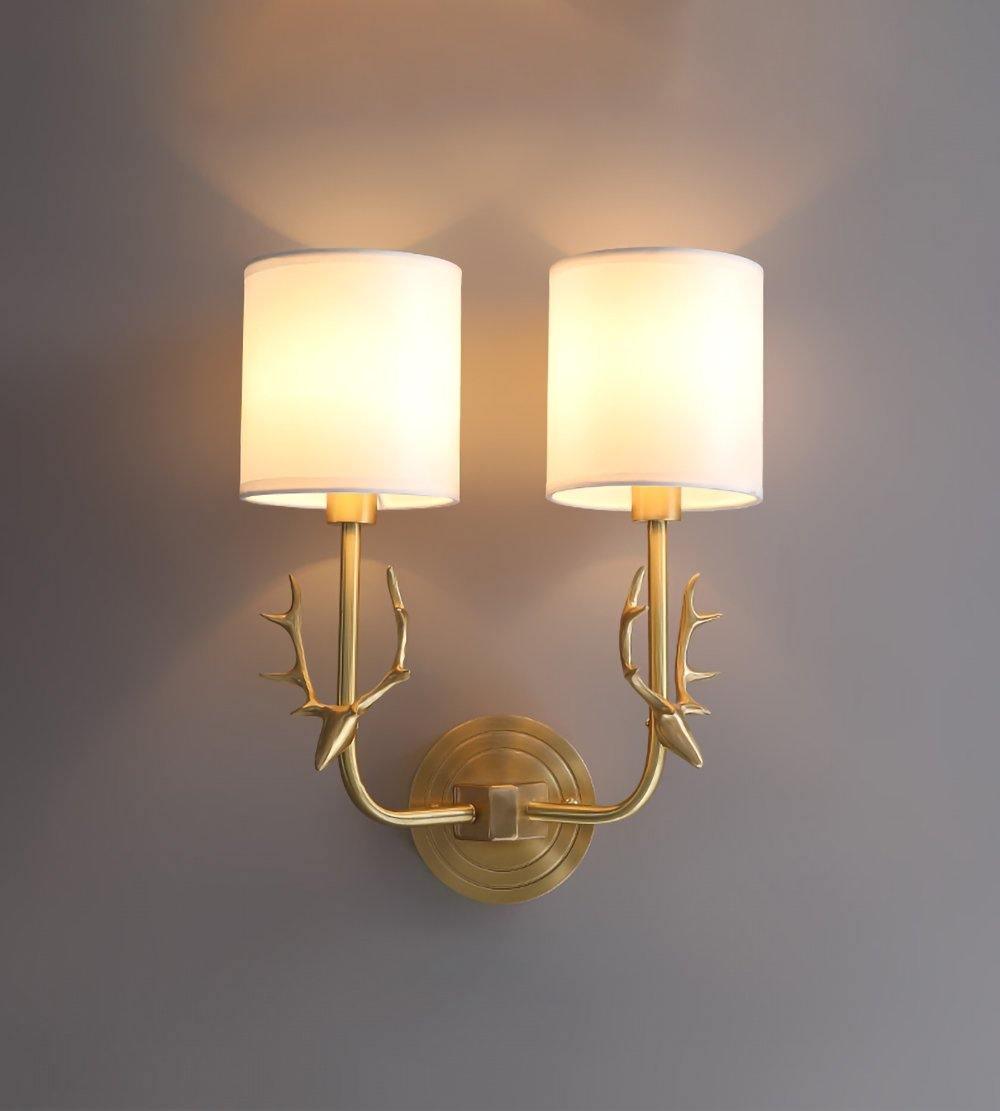Brass Deer Head Wall Light Position 12