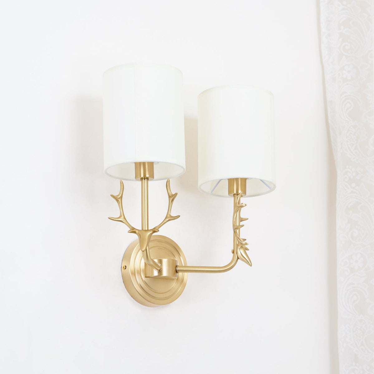 Brass Deer Head Wall Light Position 58