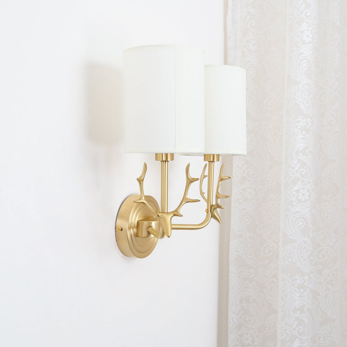 Brass Deer Head Wall Light Position 63