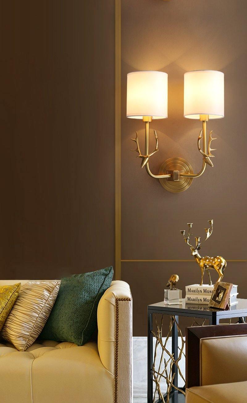 Brass Deer Head Wall Light Position 38