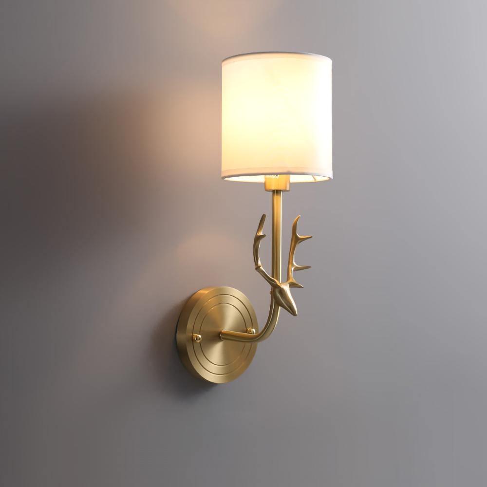 Brass Deer Head Wall Light Position 22